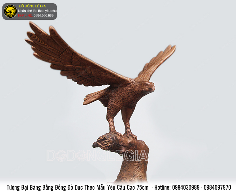 Tượng Đại Bàng bằng đồng đỏ đúc theo yêu cầu cao 75cm