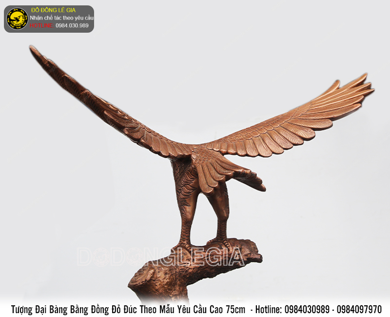 Tượng Đại Bàng bằng đồng đỏ đúc theo yêu cầu cao 75cm