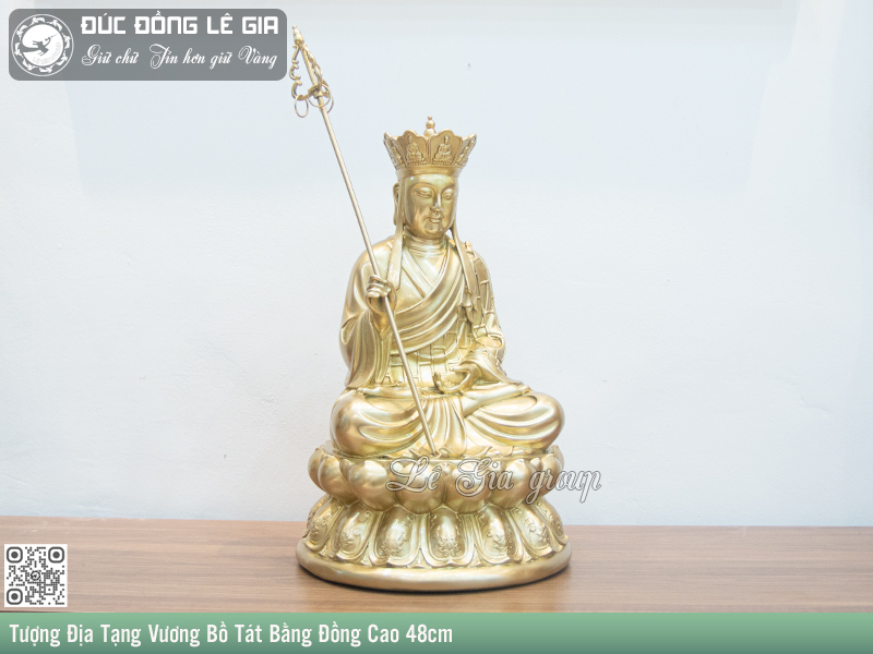  Tượng Địa Tạng Vương Bồ Tát Bằng Đồng Cao 48cm