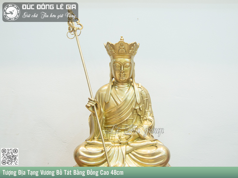  Tượng Địa Tạng Vương Bồ Tát Bằng Đồng Cao 48cm