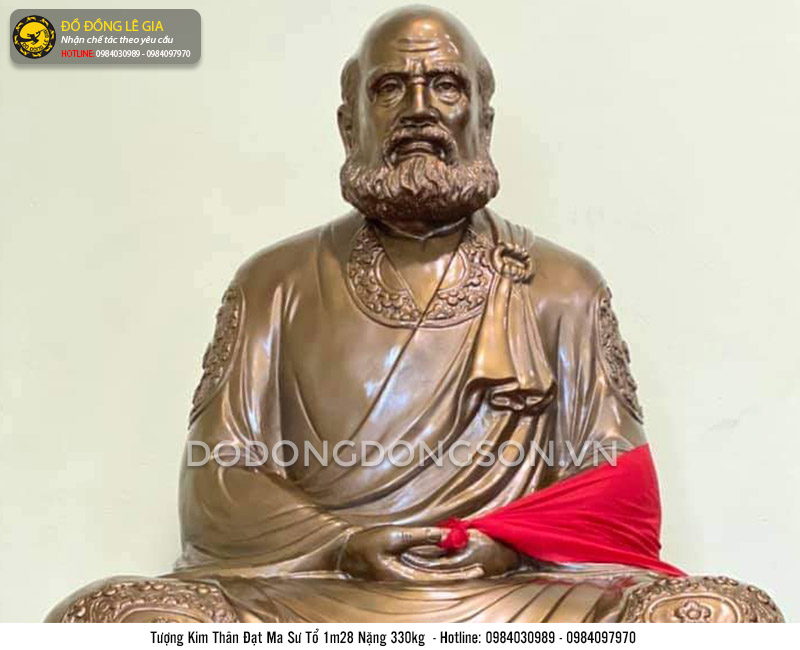 Tượng Kim Thân Đạt Ma bằng đồng đỏ