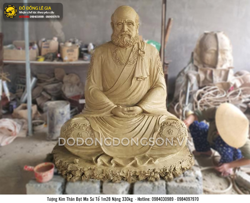 Tượng Kim Thân Đạt Ma bằng đồng đỏ