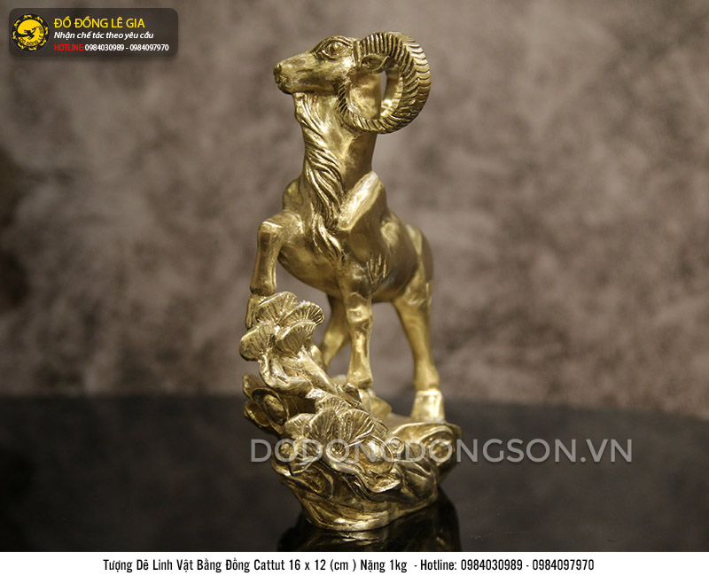 Tượng Dê cỡ nhỏ bằng đồng cattut