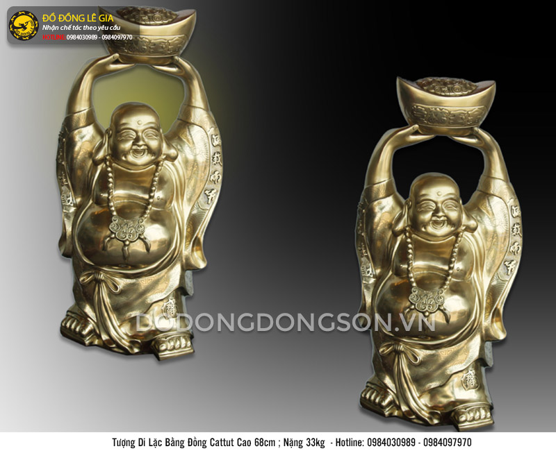 Tượng Di Lặc bằng đồng Cattut