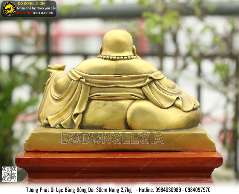 Tượng Di Lặc Bằng Đồng Dài 30cm Nặng 2,7kg