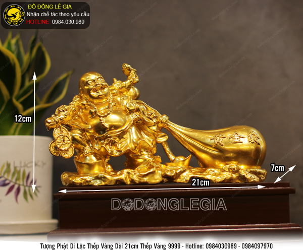 Tượng phật di lặc kéo bị thếp vàng 9999