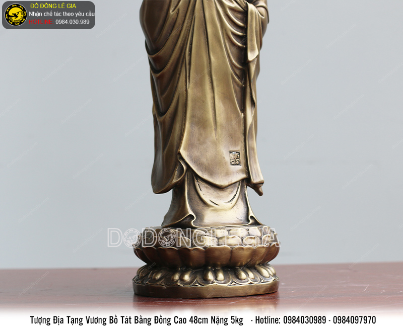 Tượng địa tạng vương bồ tát bằng đồng cao 48cm