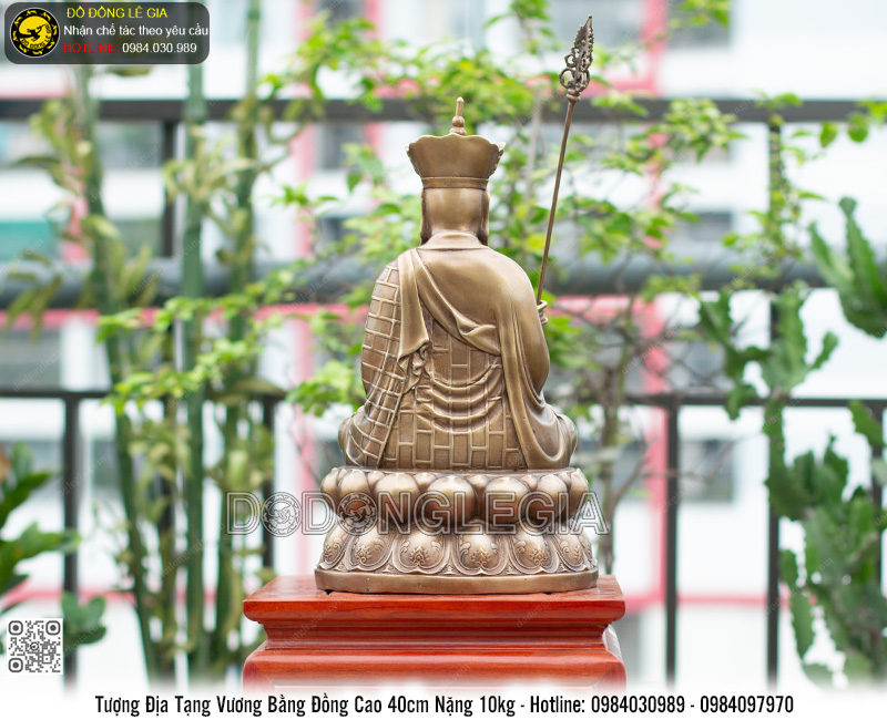 Tượng Địa Tạng Vương Bồ Tát Bằng Đồng Cao 40cm