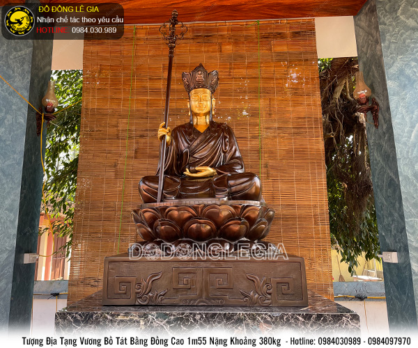 Tượng địa tạng vương bồ tát bằng đồng cao 1m55