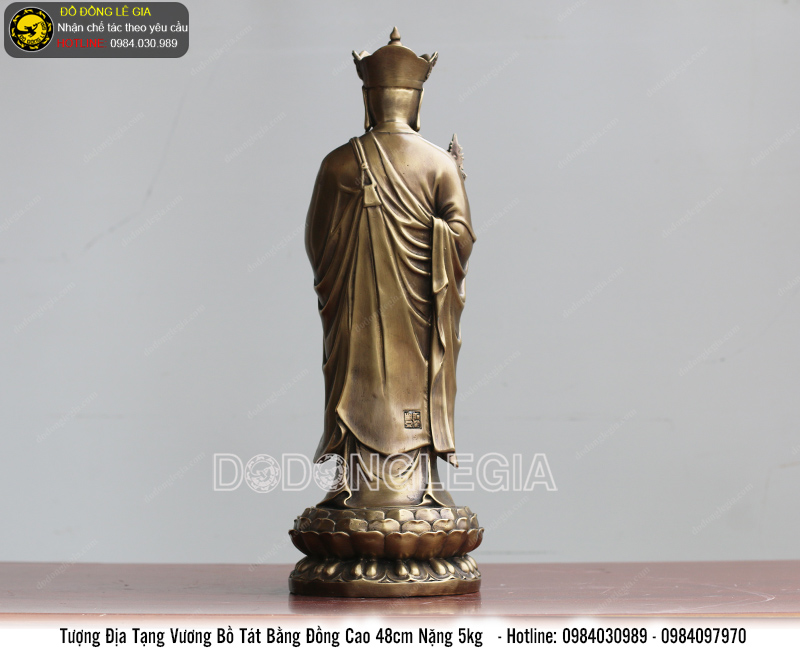 Tượng địa tạng vương bồ tát bằng đồng cao 48cm