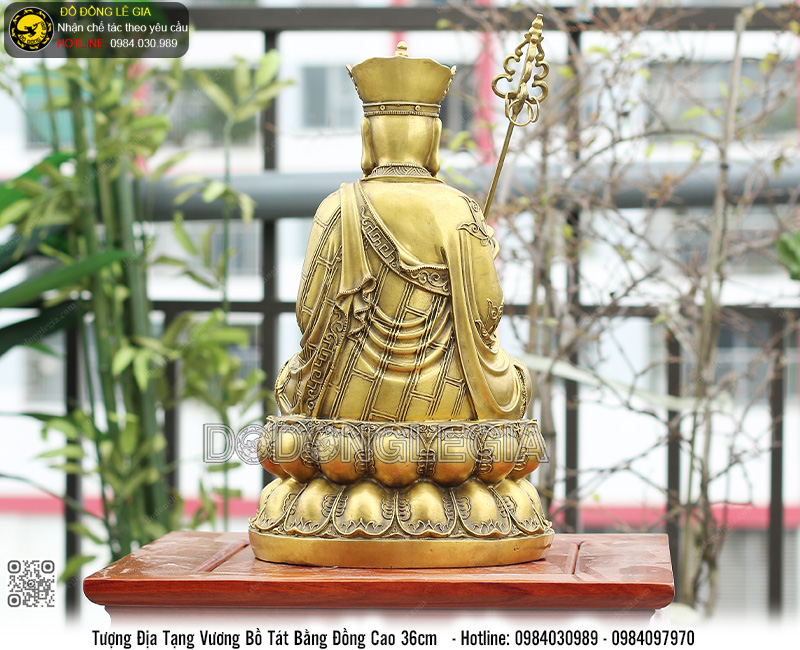 Tượng Địa Tạng Vương Bồ Tát Bằng Đồng Cao 36cm