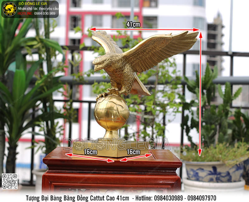 Tượng Đại Bàng bằng đồng cattut cao 41cm