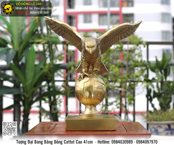 Tượng Đại Bàng bằng đồng cattut cao 41cm