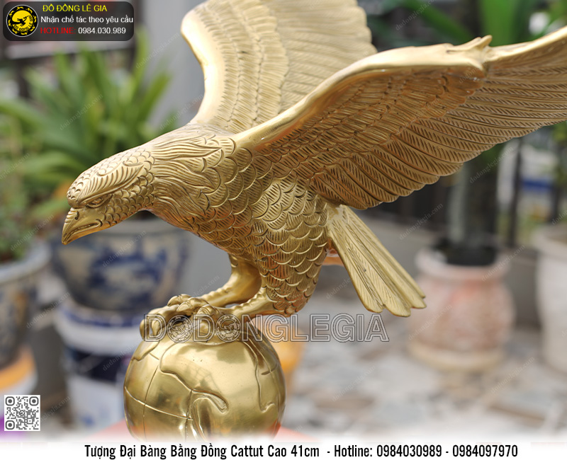 Tượng Đại Bàng bằng đồng cattut cao 41cm