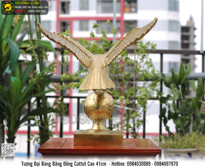 Tượng Đại Bàng bằng đồng cattut cao 41cm