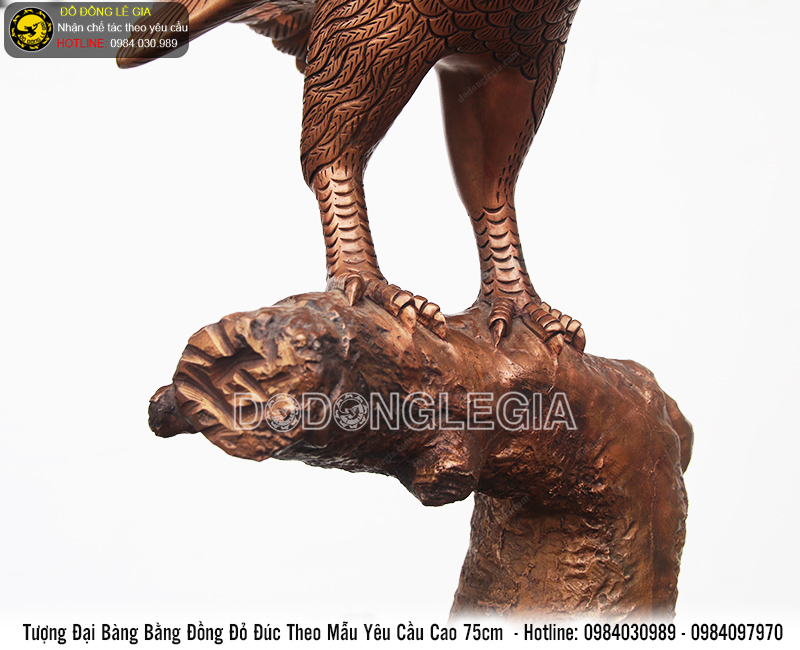 Tượng Đại Bàng bằng đồng đỏ đúc theo yêu cầu cao 75cm