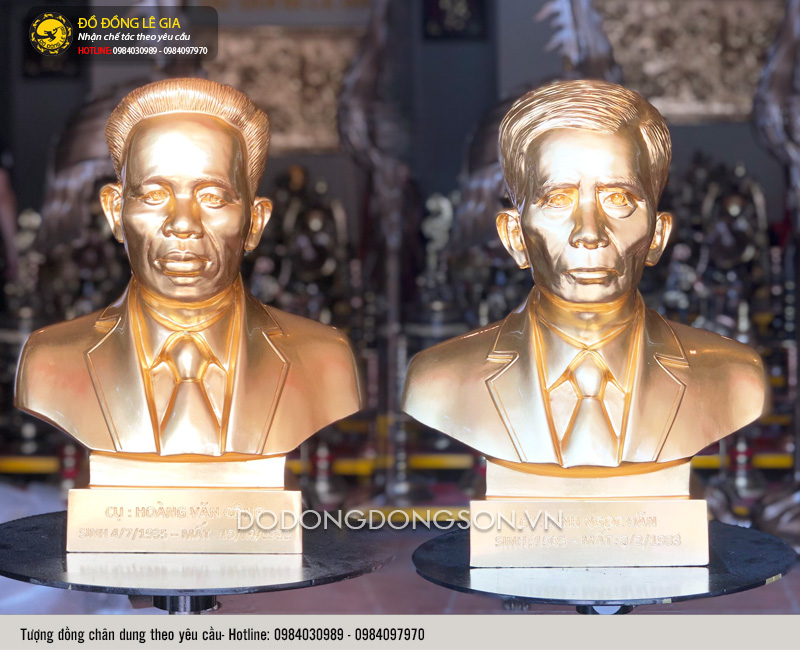 Tượng Chân Dung Bằng Đồng Dát Vàng 9999-09