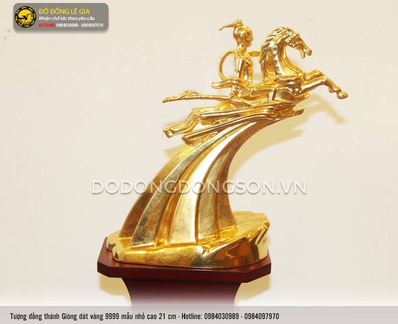 Tượng Thánh Gióng dát vàng 9999 cao 21cm - Mẫu 2