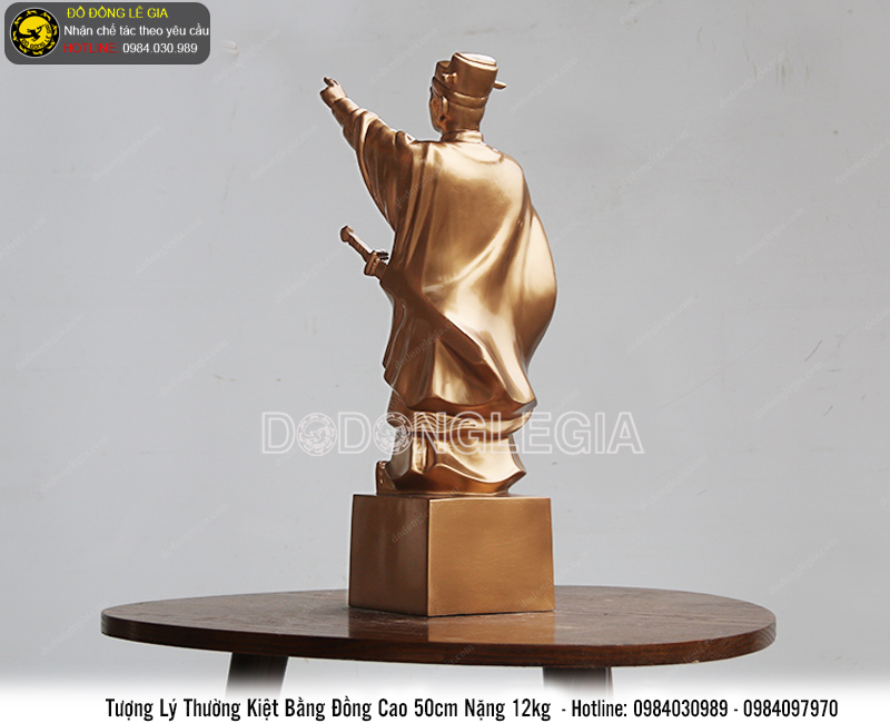 Tượng Lý Thường Kiệt bằng đồng đỏ cao 50cm