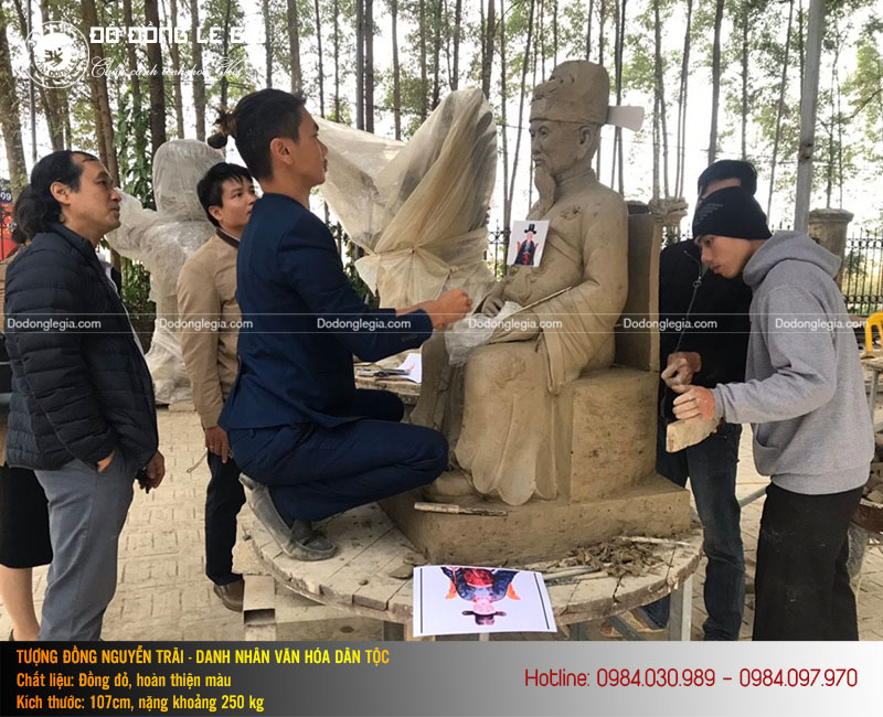 Đúc Tượng Nguyễn Trãi Bằng Đồng 1m07