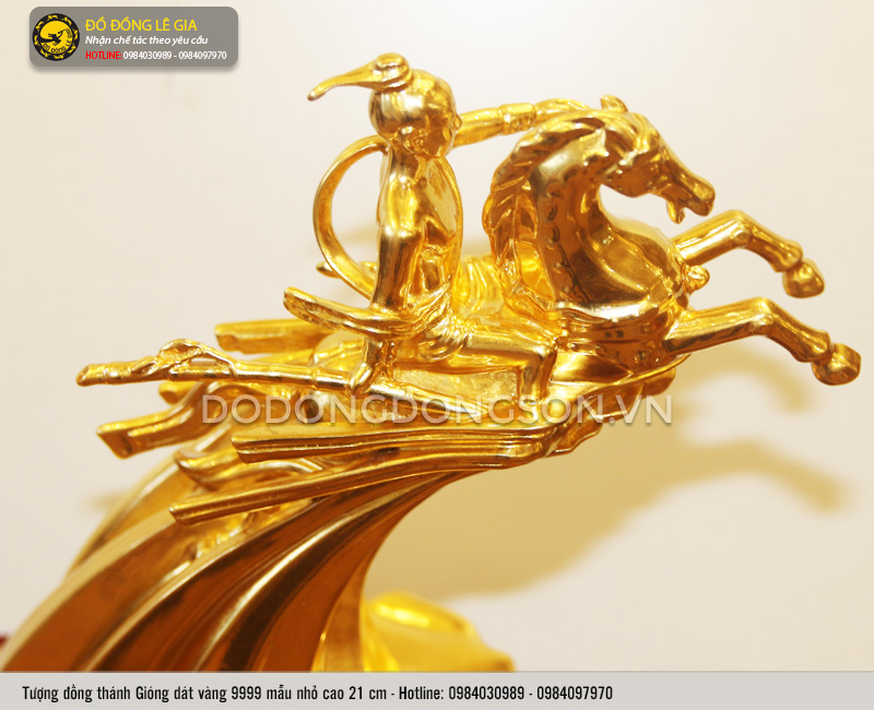 Tượng Thánh Gióng dát vàng 9999 cao 21cm - Mẫu 2