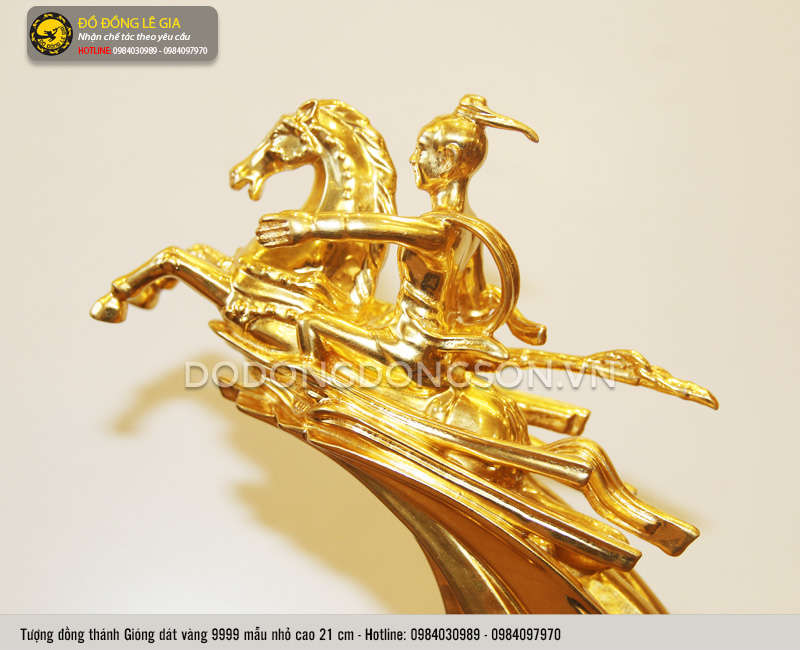 Tượng Thánh Gióng dát vàng 9999 cao 21cm - Mẫu 2