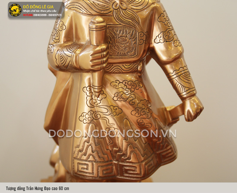 Tượng đồng Trần Hưng Đạo bằng đồng đỏ cao 60 cm