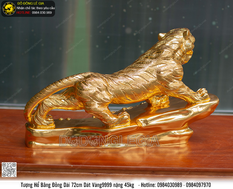Tượng Hổ dát vàng dài 72cm