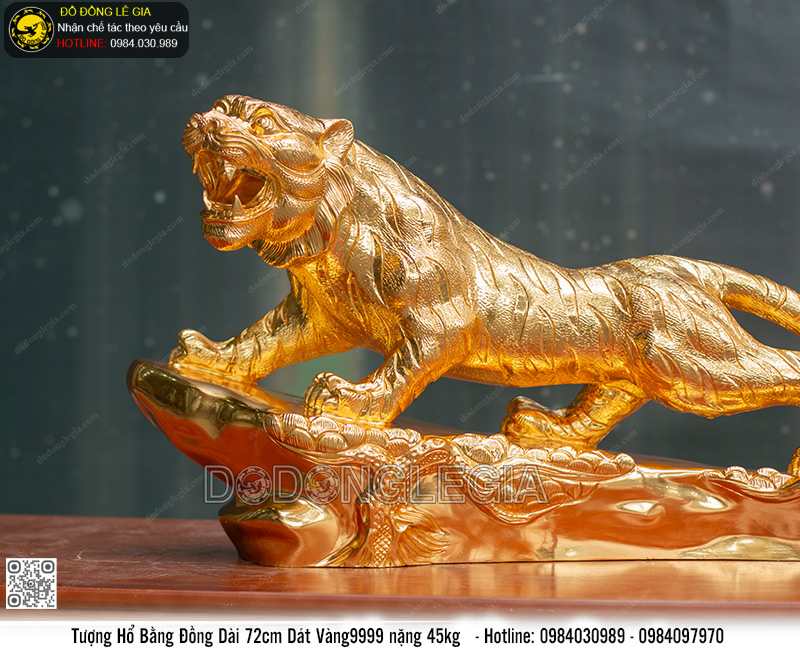 Tượng Hổ dát vàng dài 72cm