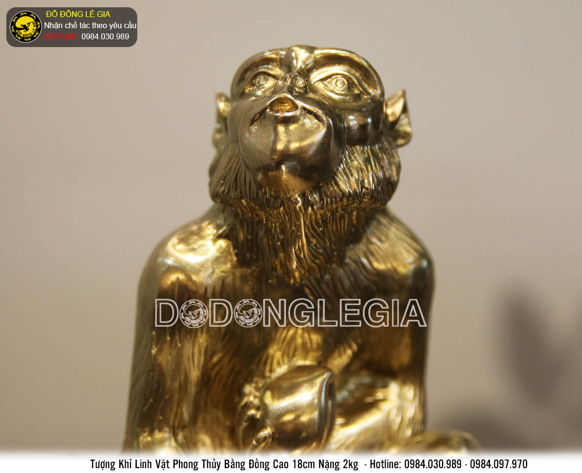 Tượng linh vật khỉ bằng đồng cattut