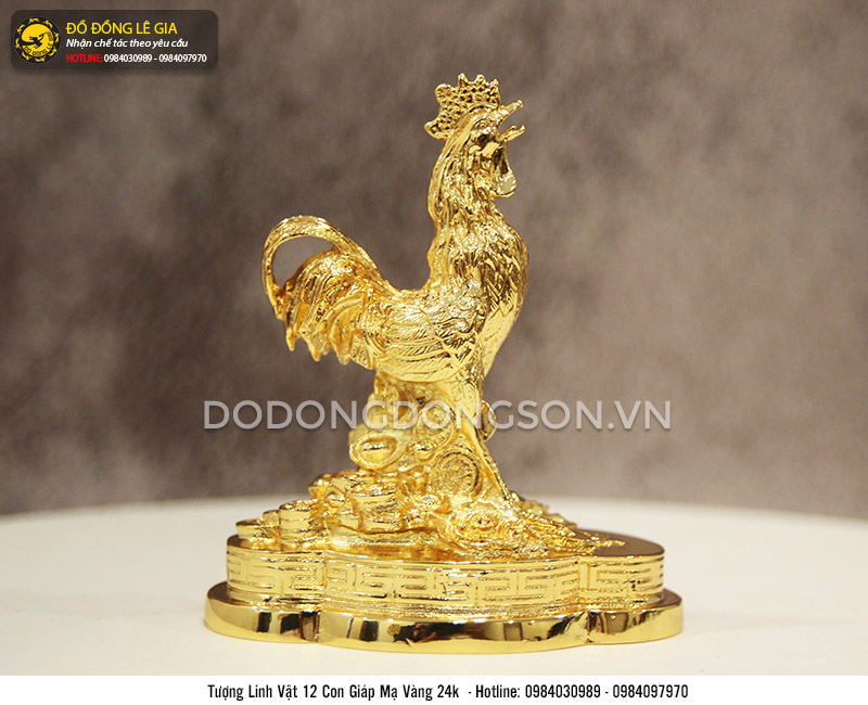 Bộ 12 con giáp bằng đồng mạ vàng 24k