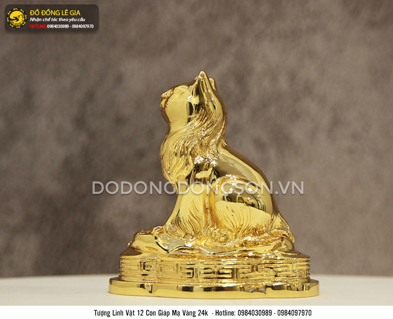 Bộ 12 con giáp bằng đồng mạ vàng 24k