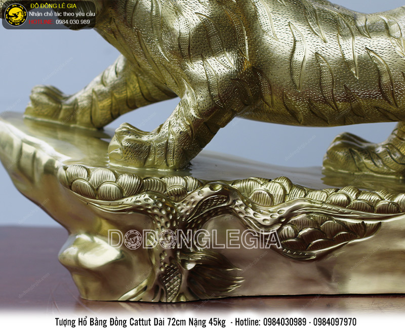 Tượng hổ bằng đồng cattut dài 72cm