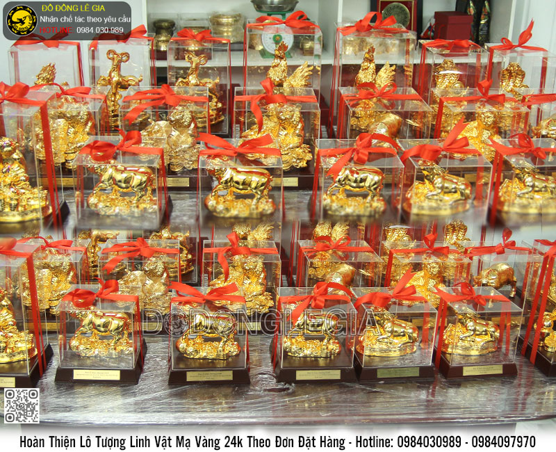 Hoàn Thiện Lô Tượng Linh Vật Mạ Vàng 24k Theo Đơn Đặt Hàng
