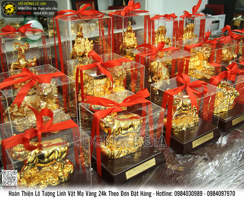Hoàn Thiện Lô Tượng Linh Vật Mạ Vàng 24k Theo Đơn Đặt Hàng