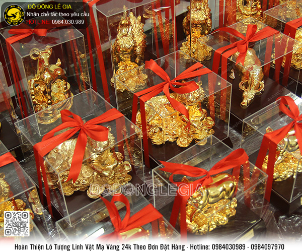 Hoàn Thiện Lô Tượng Linh Vật Mạ Vàng 24k Theo Đơn Đặt Hàng