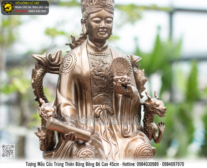 Tượng Mẫu Cửu Trùng Thiên Bằng Đồng Cao 45cm