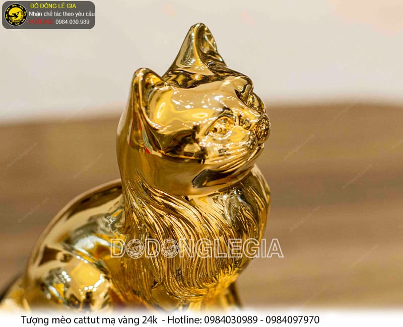 Tượng Mèo Cattut mạ vàng 24k Cỡ Lớn