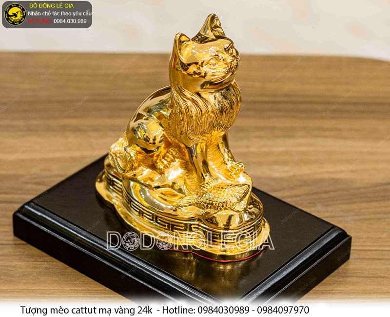 Tượng Mèo Cattut mạ vàng 24k Cỡ Lớn