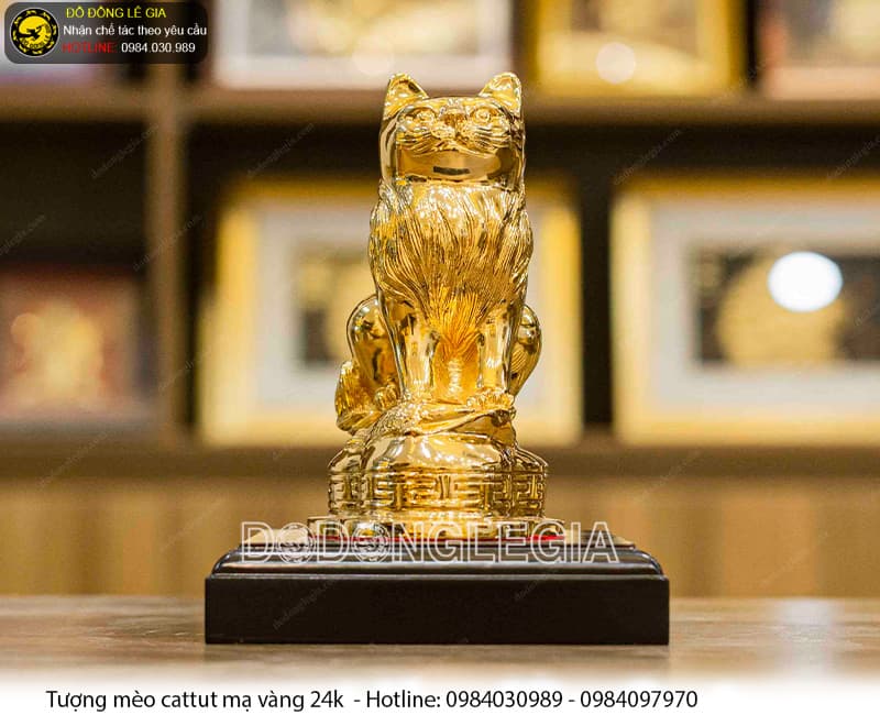 Tượng Mèo Cattut mạ vàng 24k Cỡ Lớn