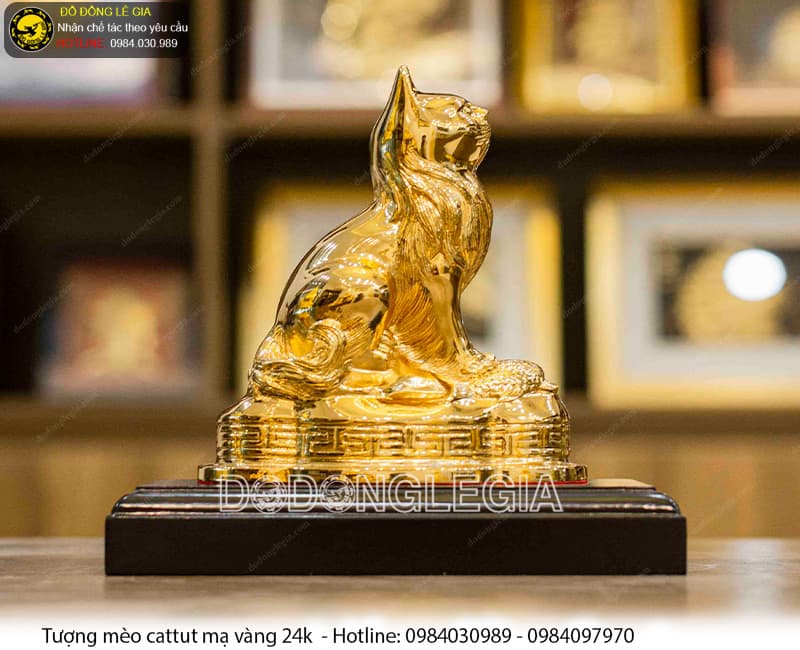 Tượng Mèo Cattut mạ vàng 24k Cỡ Lớn