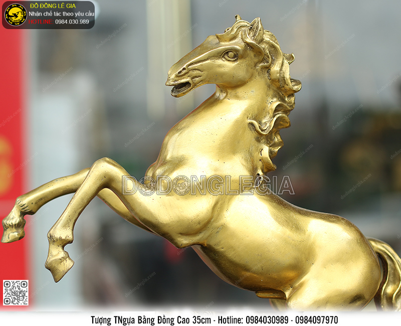 Tượng Ngựa Chiến bằng đồng cao 35cm