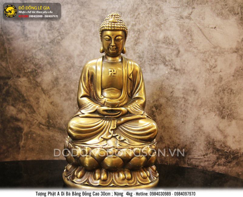 Tượng Phật A Di Đà Ngồi Đài Sen