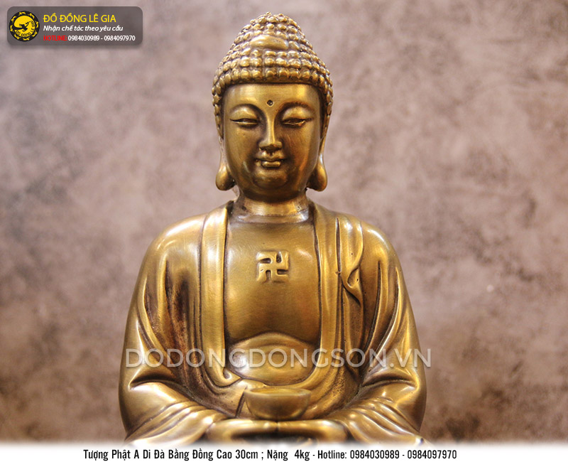 Tượng Phật A Di Đà Ngồi Đài Sen