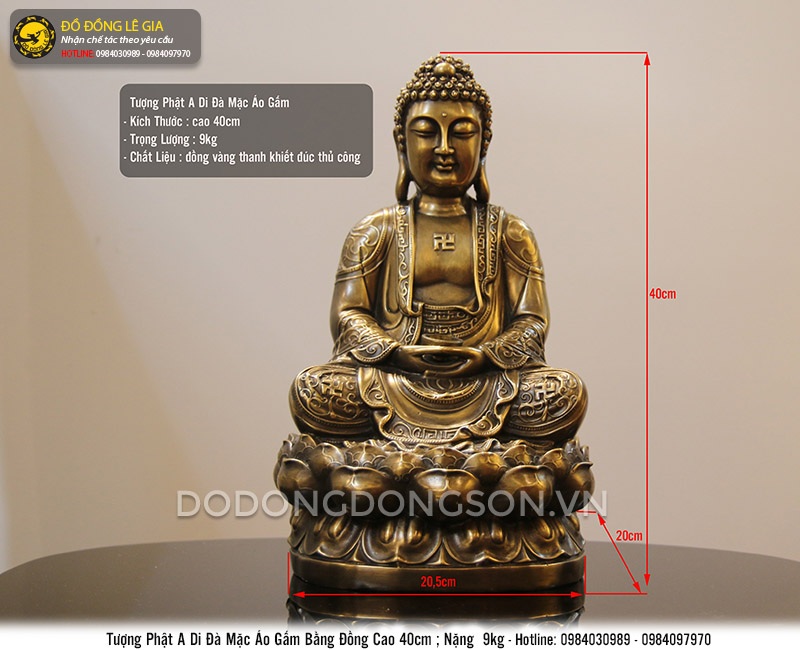 Tượng Phật A Di Đà Mặc Áo Gấm