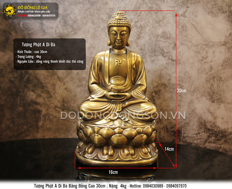 Tượng Phật A Di Đà Ngồi Đài Sen