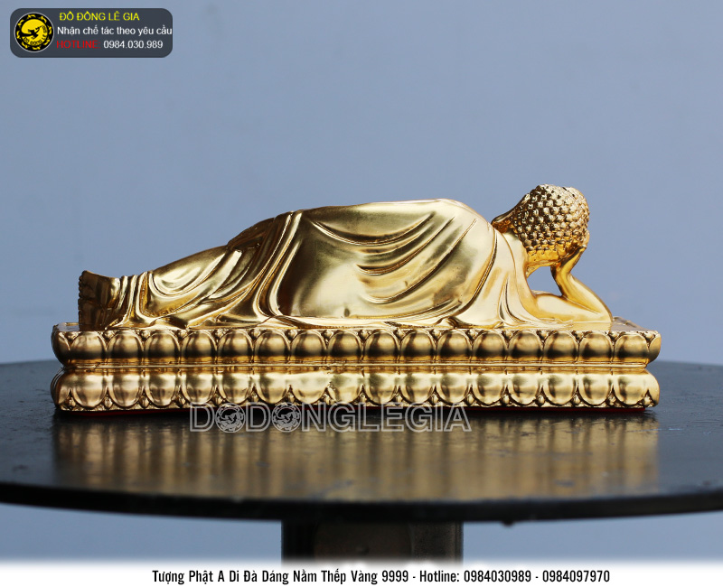 Tượng Phật A di đà thếp vàng 9999 
