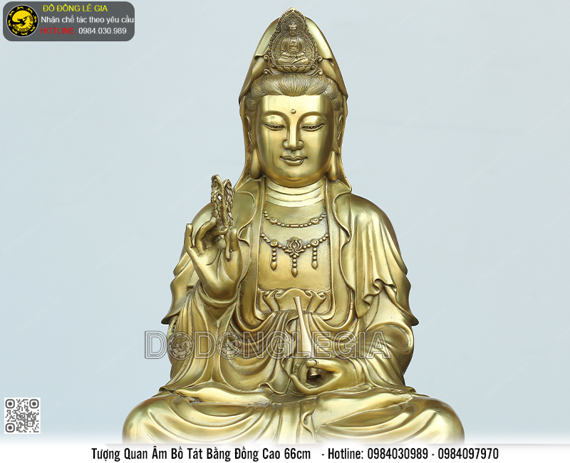 Tượng Quan Âm bằng đồng cao 66cm