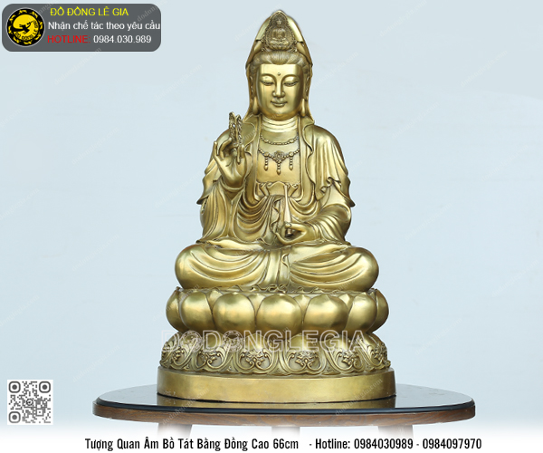 Tượng Quan Âm bằng đồng cao 66cm