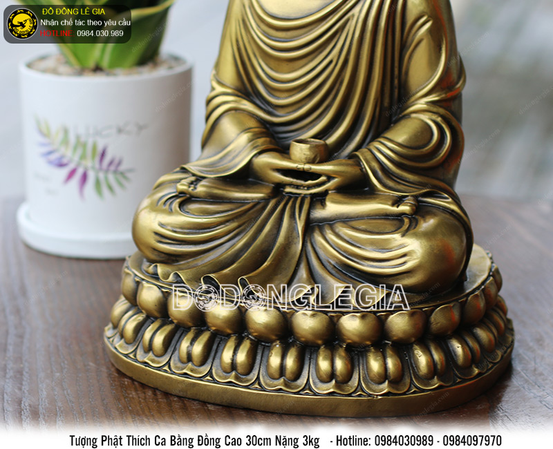 Tượng phật thích ca bằng đồng cao 30cm